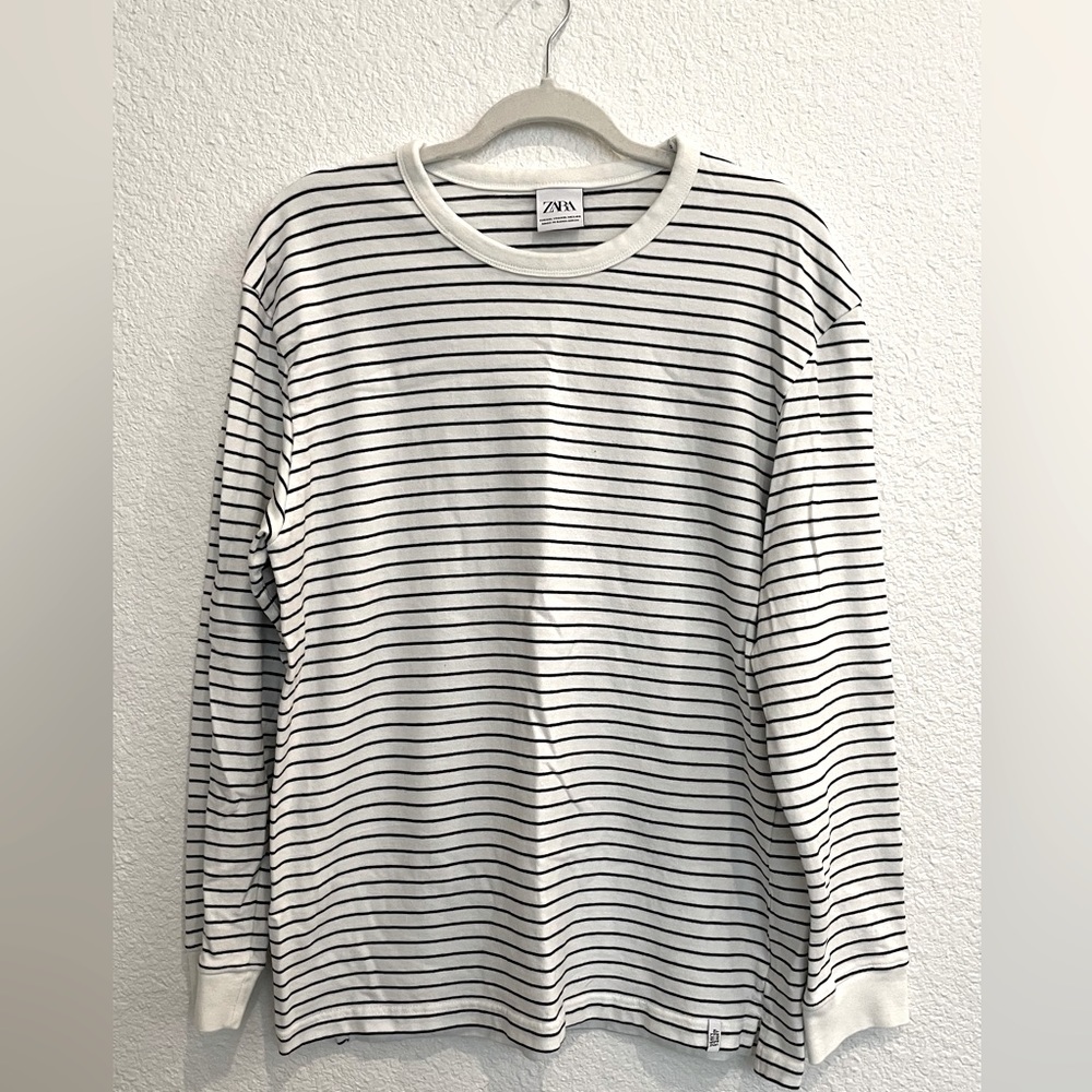 Zara Striped Long Sleeve Shirt XXL Baggy Fit